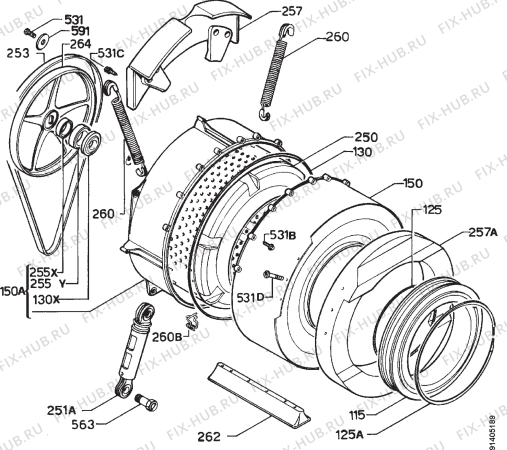 Взрыв-схема стиральной машины Rex RLB5P - Схема узла Functional parts 267